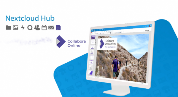 graphic symbolising Collabora integrated into the NextcloudHub by default