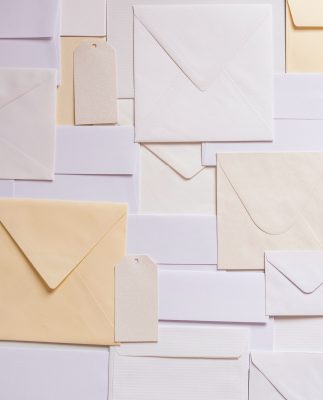 Stock photo: multiple envelopes artfully arranged and spread out